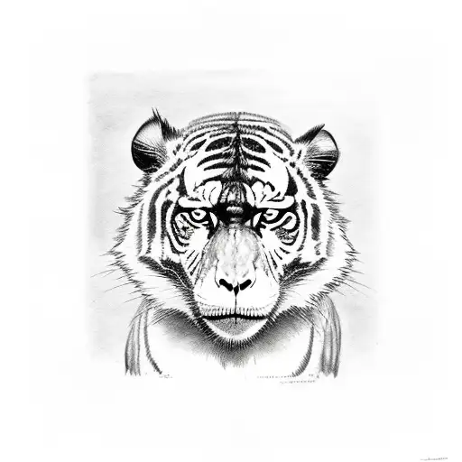 Monkey .D. Luffy y un tigre  tattoo design idea