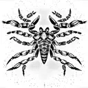sharp spiky scorpion tattoo design idea