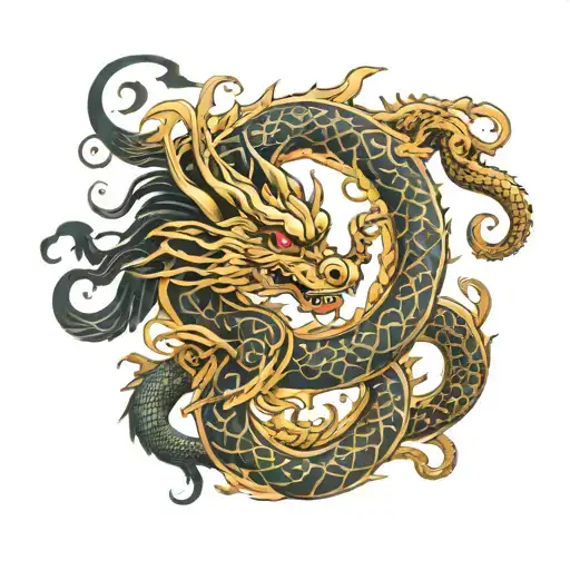 Chinese dragon representing infinite love  tattoo design idea