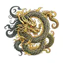 Chinese dragon representing infinite love  tattoo design idea