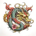 Chinese dragon representing infinite love  tattoo design idea
