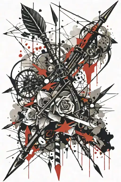 bow and arrow tattoo design idea