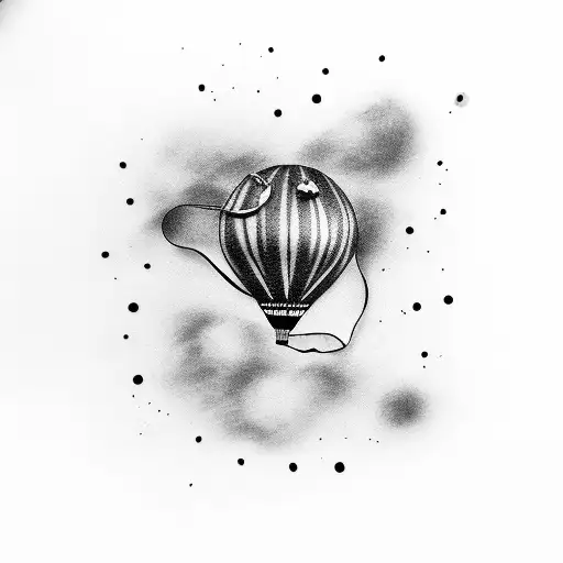 balloon tie die tattoo design idea