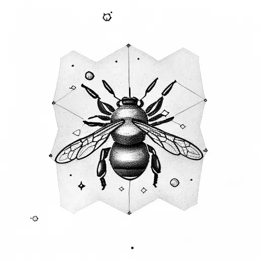 dopamine molecule and psilocybin molecule with a bee tattoo design idea