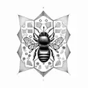 dopamine molecule and psilocybin molecule with a bee tattoo design idea