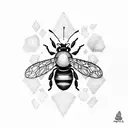 dopamine molecule and psilocybin molecule with a bee tattoo design idea