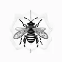 dopamine molecule and psilocybin molecule with a bee tattoo design idea