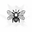 dopamine molecule and psilocybin molecule with a bee tattoo design idea