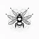 dopamine molecule and psilocybin molecule with a bee tattoo design idea