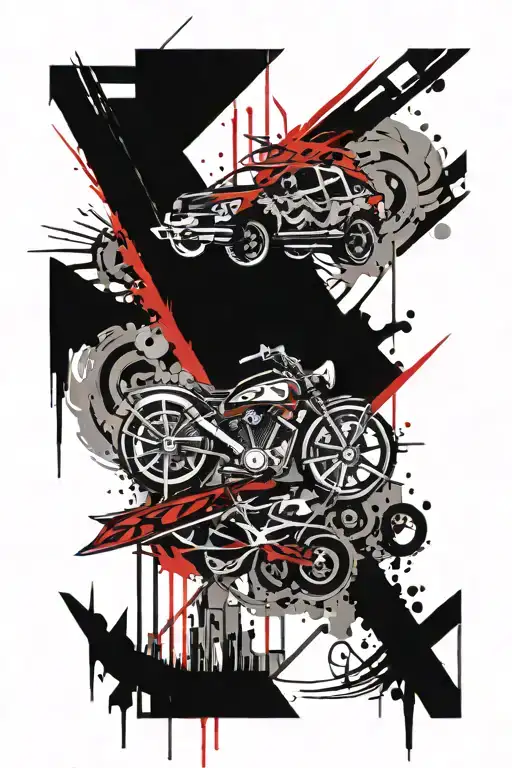 metalcore and roller coaster tattoo design idea