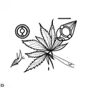 cannabis thc molecule tattoo design idea