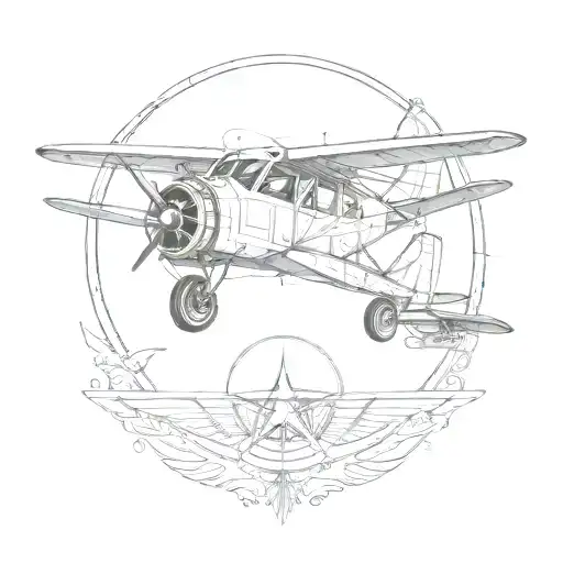 Gemini symbol aviation engineer with a aircraft tattoo design idea