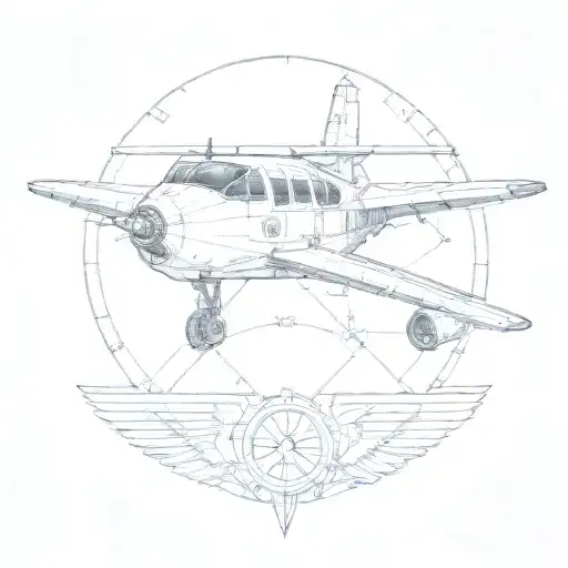 Gemini symbol aviation engineer with a aircraft tattoo design idea