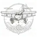 Gemini symbol aviation engineer with a aircraft tattoo design idea