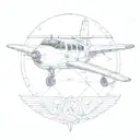 Gemini symbol aviation engineer with a aircraft tattoo design idea