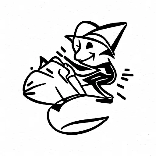 speedy gonzales in a sofa with two pistols tattoo design idea