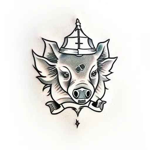 hogwarts boar statue tattoo design idea