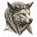 Wolf in sheep's clothing devil tattoo design idea