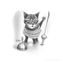 cats in the cradle and a silver spoon, little boy blue and a man on the moo  tattoo design idea