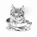cats in the cradle and a silver spoon, little boy blue and a man on the moo  tattoo design idea