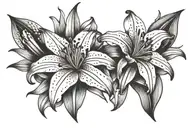 3 tiger lilies tattoo design idea