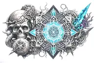 cyber sigilism tattoo design idea