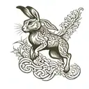 leaping hare tattoo design idea