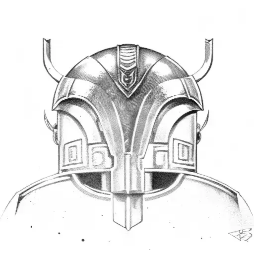 spartan soldier helmet symbolizing strength tattoo design idea