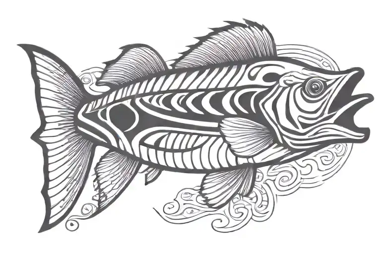 a striped bass tattoo design idea