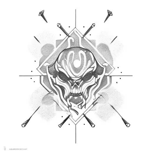 Oden staff and hammer tattoo design idea