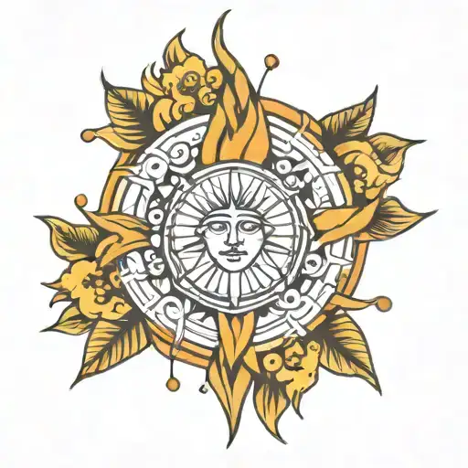 apollo sun tattoo design idea
