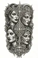 hekate three faces Stare tattoo design idea