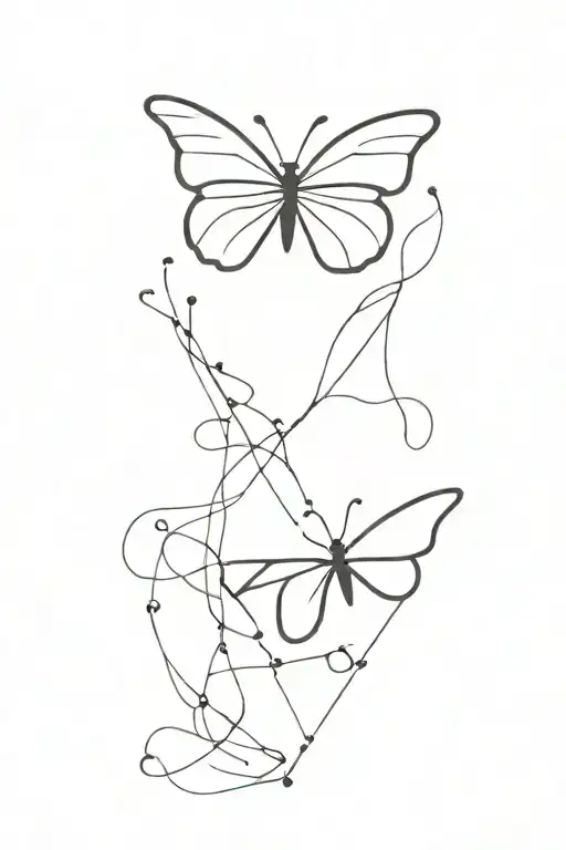 EKG butterfly tattoo design idea