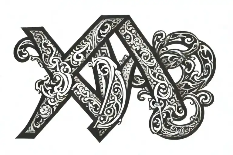 letter FBGM tattoo design idea