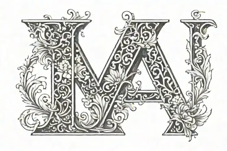 letter FBGM tattoo design idea