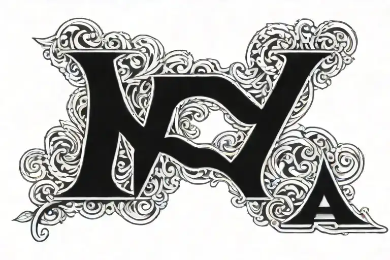 letter FBGM tattoo design idea