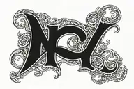 letter FBGM tattoo design idea