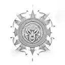 taino great seal tattoo design idea