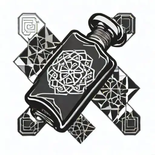 perfume bottle  tattoo design idea