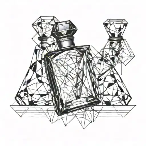 perfume bottle  for male tattoo design idea