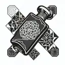 perfume bottle  tattoo design idea
