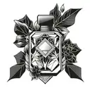 perfume bottle  tattoo design idea