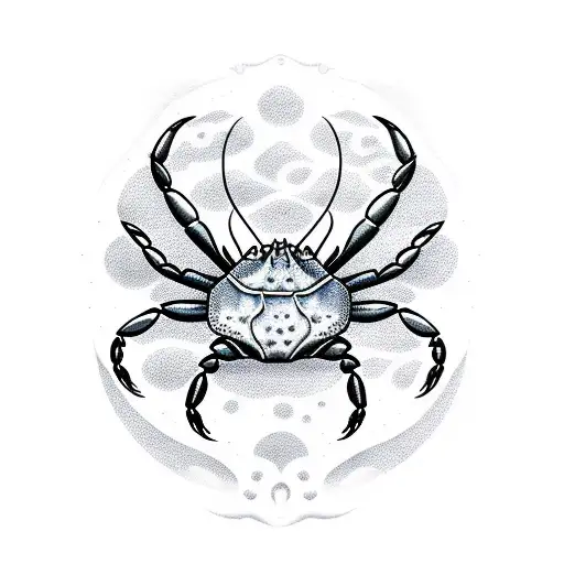 Crab and Moon tattoo design idea