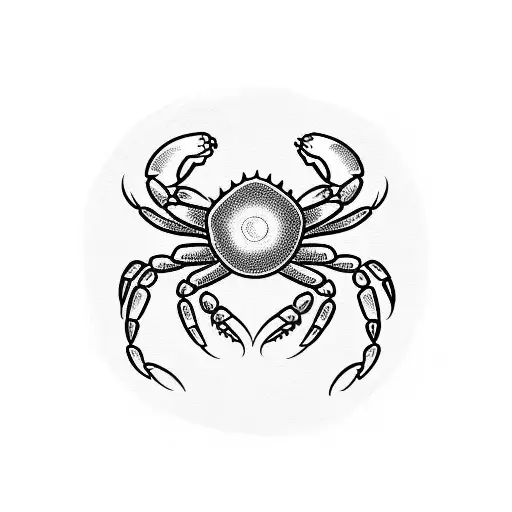 Crab and Moon tattoo design idea