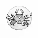 Crab and Moon tattoo design idea