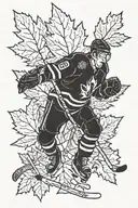 The central maple leaf will have the outline of a hockey player in it, covering up the old Hockey Canada logo.  tattoo design idea