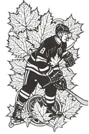 The central maple leaf will have the outline of a hockey player in it, covering up the old Hockey Canada logo.  tattoo design idea