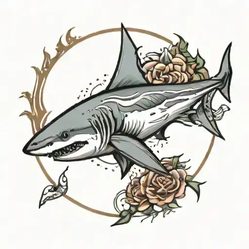 shark solar ilsand tattoo design idea