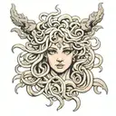 three face medusa   tattoo design idea