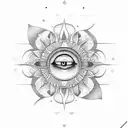 sun with mandala line design inside it tattoo design idea